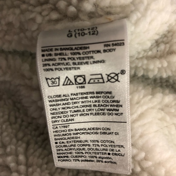 Old Navy sherpa-lined denim jacket Size Large 10-12 - Picture 8 of 8